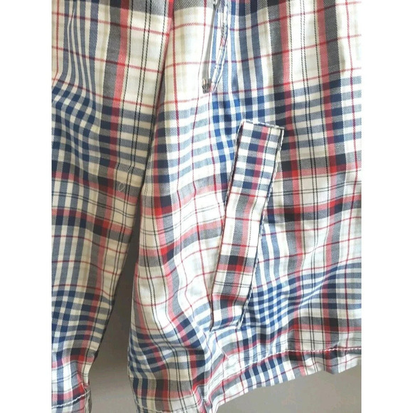 Tommy Hilfiger Rain Coat Womens Large Blue Plaid Double Breast Gold Buttons NWT - Picture 4 of 10